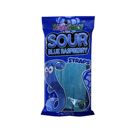 Juicy Jelly Sour Straps Blue Raspberry - Candy Atlas