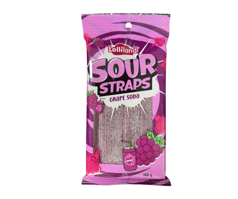 Lolliland Sour Straps Grape Soda - Candy Atlas