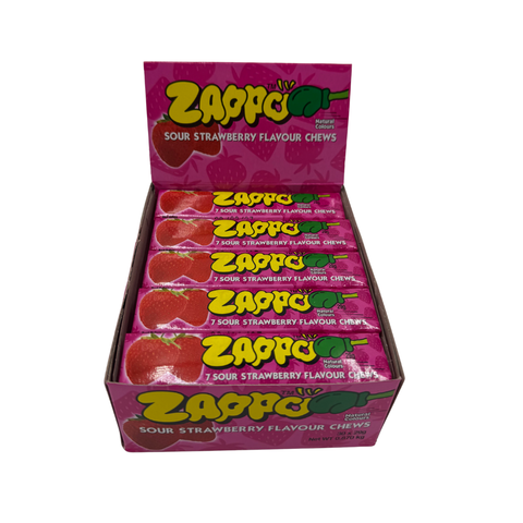 Single Candy Zapoo Zappo Chews Sour Strawberry – Candy Atlas
