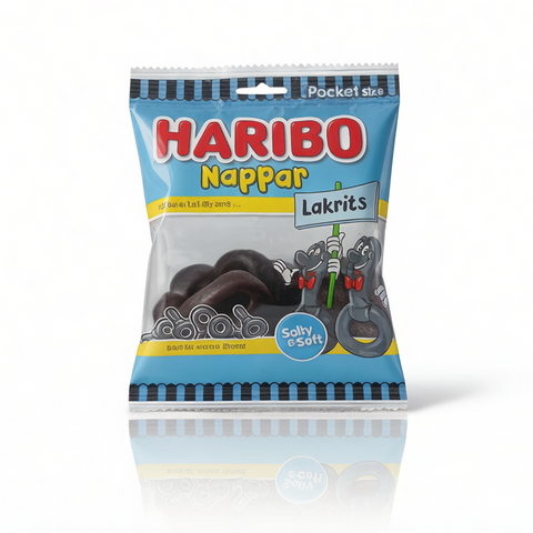 Swedish Haribo Nappar Sour Liquorice