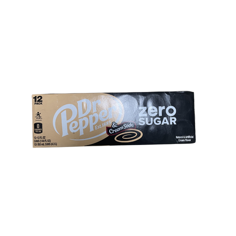 Dr Pepper Cream Soda Zero Sugar 12 pack - Candy Atlas